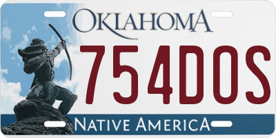 OK license plate 754DOS
