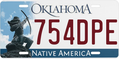 OK license plate 754DPE