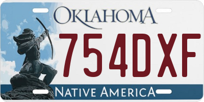 OK license plate 754DXF