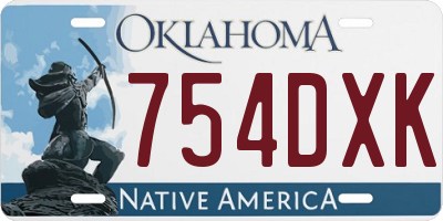 OK license plate 754DXK