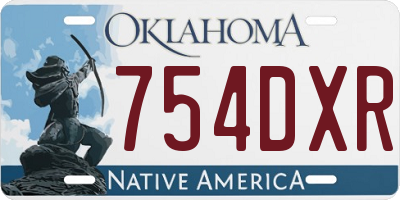 OK license plate 754DXR