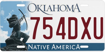 OK license plate 754DXU