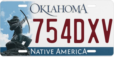 OK license plate 754DXV