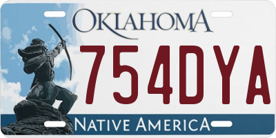 OK license plate 754DYA