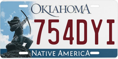 OK license plate 754DYI