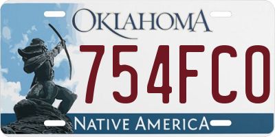 OK license plate 754FCO