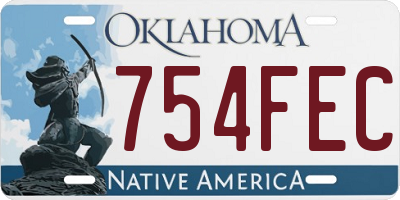 OK license plate 754FEC