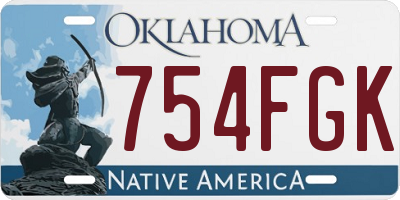OK license plate 754FGK