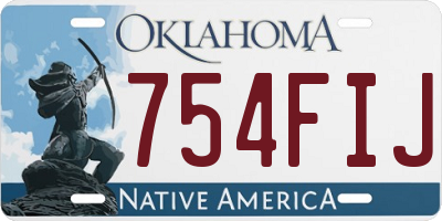 OK license plate 754FIJ