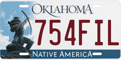OK license plate 754FIL