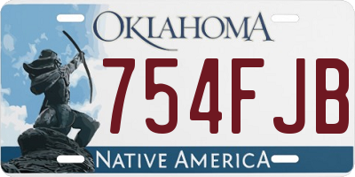 OK license plate 754FJB
