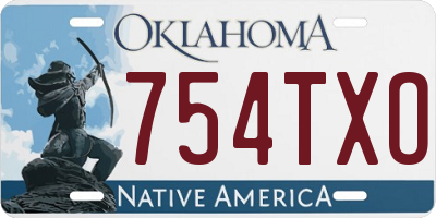 OK license plate 754TXO