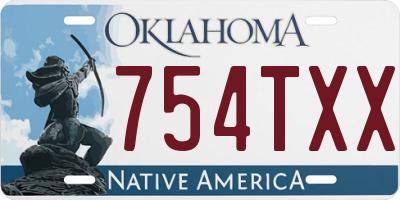 OK license plate 754TXX