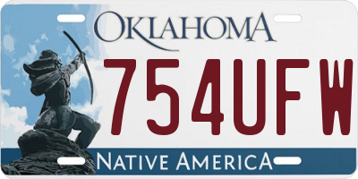 OK license plate 754UFW