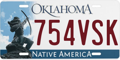 OK license plate 754VSK