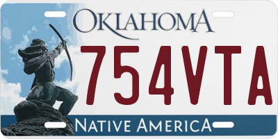 OK license plate 754VTA