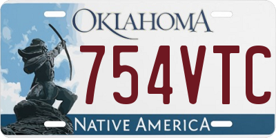 OK license plate 754VTC