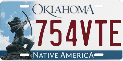 OK license plate 754VTE