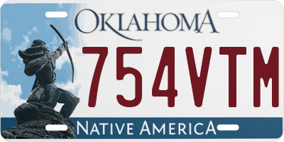 OK license plate 754VTM