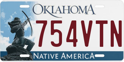 OK license plate 754VTN