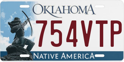 OK license plate 754VTP