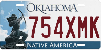 OK license plate 754XMK