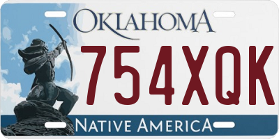 OK license plate 754XQK