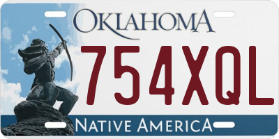 OK license plate 754XQL