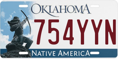 OK license plate 754YYN