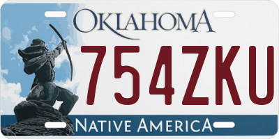 OK license plate 754ZKU