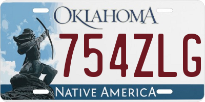 OK license plate 754ZLG