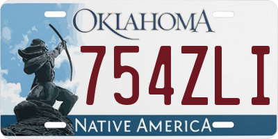 OK license plate 754ZLI