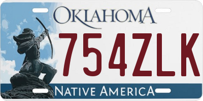 OK license plate 754ZLK