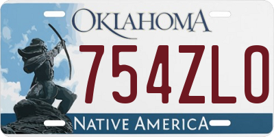 OK license plate 754ZLO