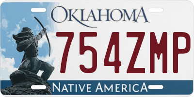 OK license plate 754ZMP
