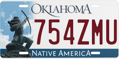 OK license plate 754ZMU