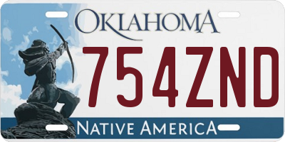 OK license plate 754ZND