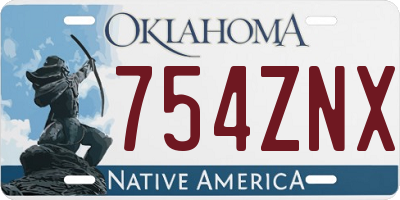 OK license plate 754ZNX