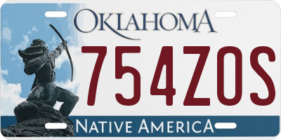 OK license plate 754ZOS