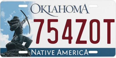 OK license plate 754ZOT