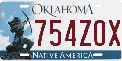 OK license plate 754ZOX