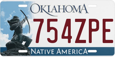 OK license plate 754ZPE