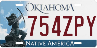 OK license plate 754ZPY