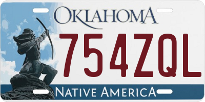 OK license plate 754ZQL
