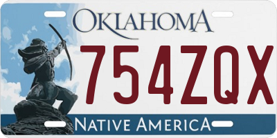 OK license plate 754ZQX