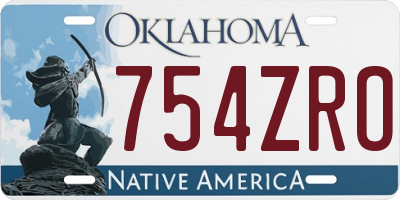 OK license plate 754ZRO