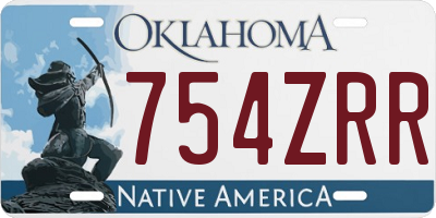 OK license plate 754ZRR