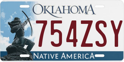 OK license plate 754ZSY