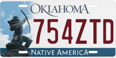 OK license plate 754ZTD