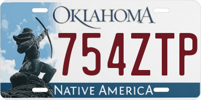 OK license plate 754ZTP